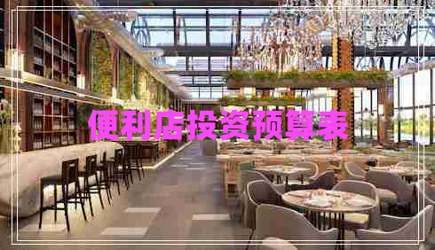 便利店投资预算表