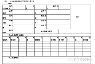 自考本科登记表打印