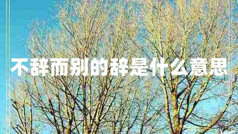 不辞而别的辞是什么意思