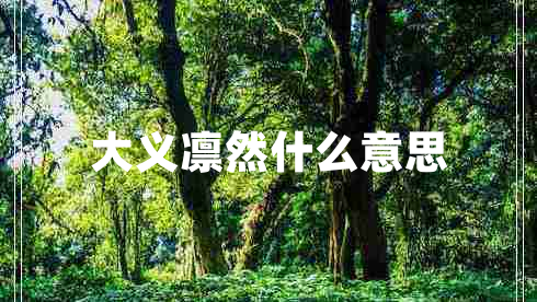 大义凛然什么意思