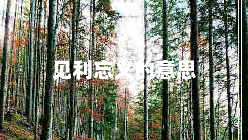 见利忘义的意思