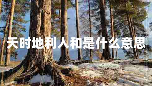 天时地利人和是什么意思