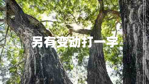 另有变动打一字