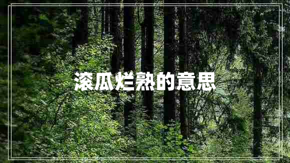 滚瓜烂熟的意思 滚瓜烂熟的意思