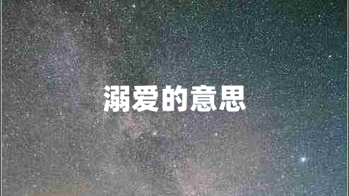 溺爱的意思