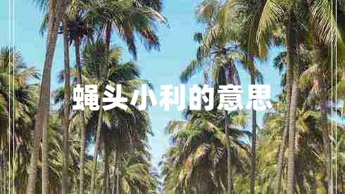 蝇头小利的意思
