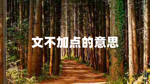 文不加点的意思