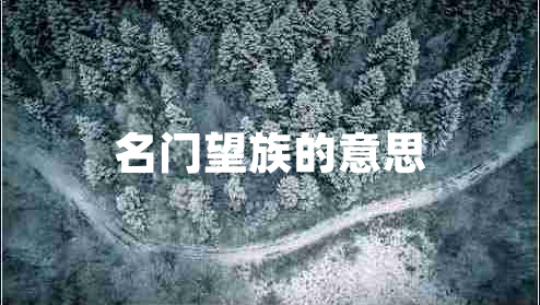 名门望族的意思