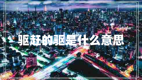 驱赶的驱是什么意思