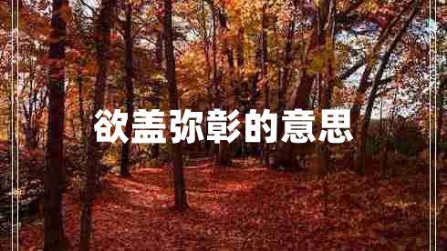 欲盖弥彰的意思