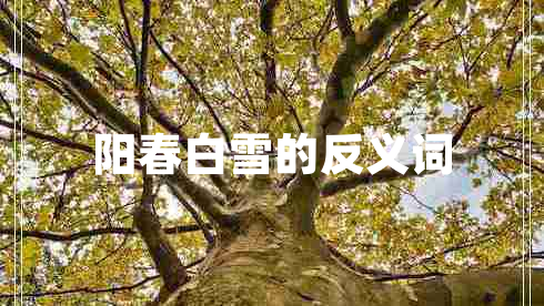 阳春白雪的反义词 阳春白雪的反义词