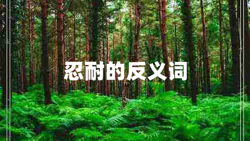 忍耐的反义词