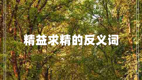 精益求精的反义词