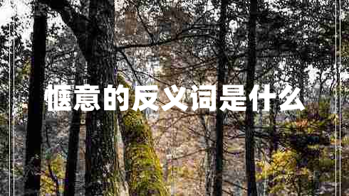 惬意的反义词是什么 惬意的反义词是什么