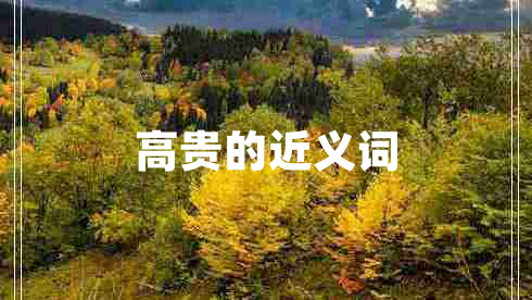 高贵的近义词