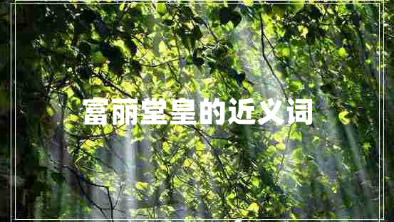 富丽堂皇的近义词