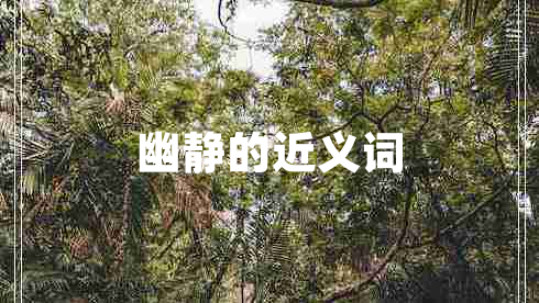幽静的近义词