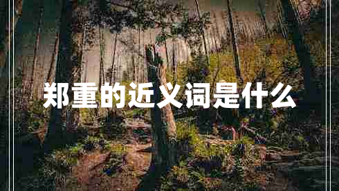 郑重的近义词是什么