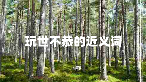 玩世不恭的近义词