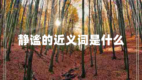 静谧的近义词是什么