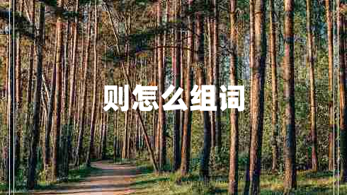 则怎么组词