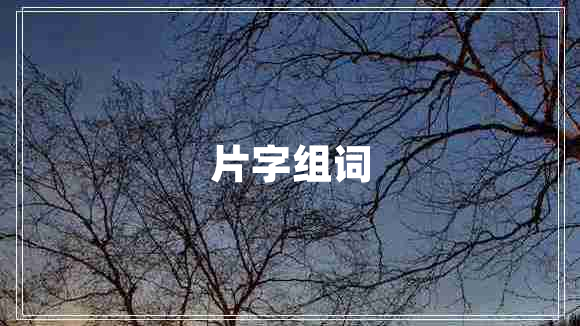 片字组词