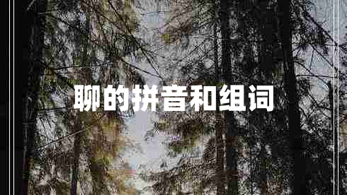 聊的拼音和组词