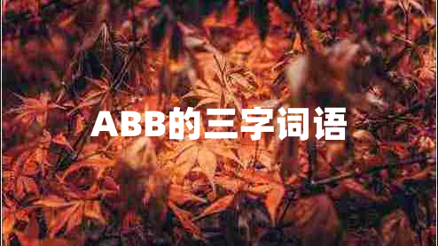 ABB的三字词语