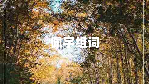 佩字组词 佩字组词