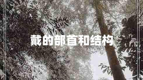 戴的部首和结构