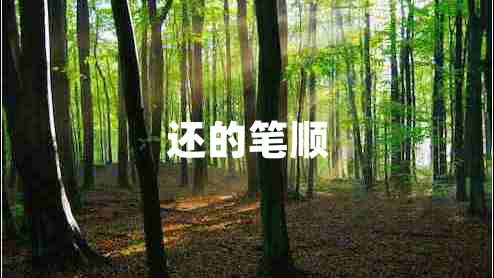 还的笔顺
