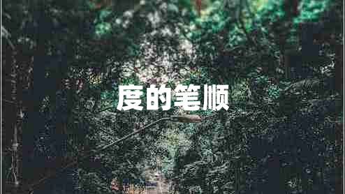度的笔顺