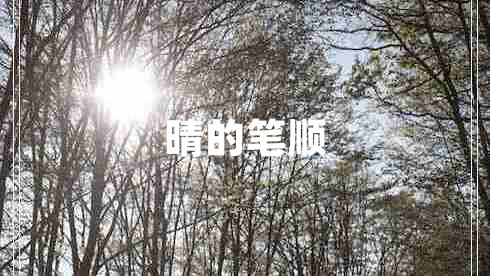 晴的笔顺