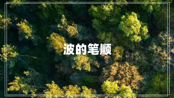 波的笔顺 波的笔顺
