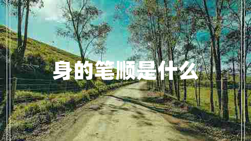 身的笔顺是什么