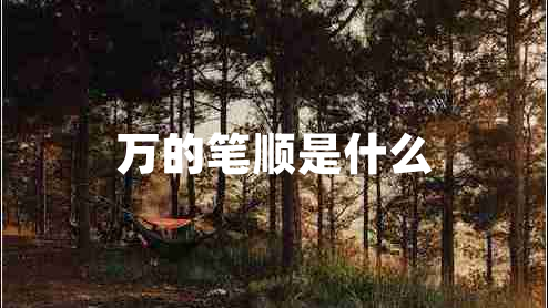万的笔顺是什么