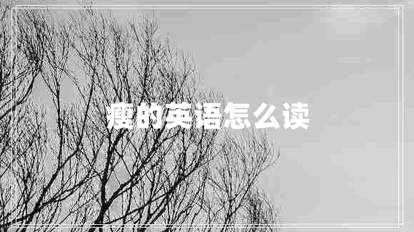 瘦的英语怎么读