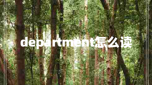 department怎么读