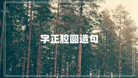 字正腔圆造句