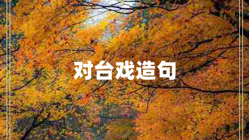 对台戏造句