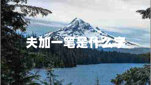 夫加一笔是什么字