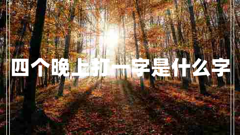 四个晚上打一字是什么字