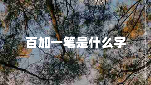 百加一笔是什么字