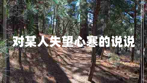 对某人失望心寒的说说