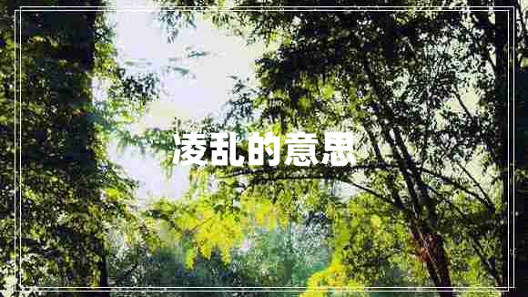 凌乱的意思