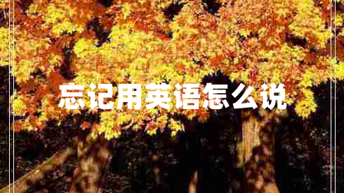忘记用英语怎么说