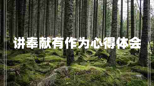 讲奉献有作为心得体会