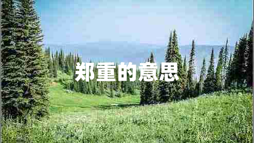 郑重的意思 郑重的意思