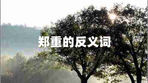 郑重的反义词