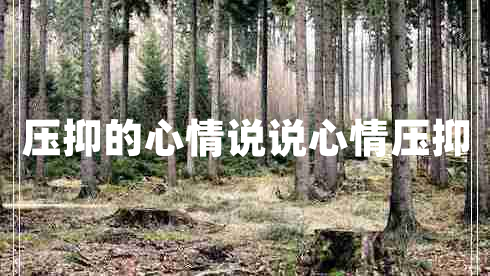 压抑的心情说说心情压抑
